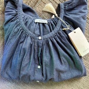 Doen June Top in Parisian Chambray xs